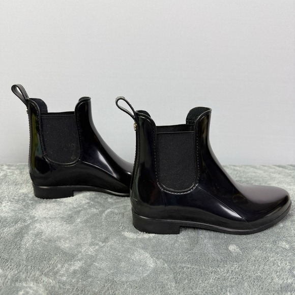 Sam Edelman Tinsley Women's Black Almond Toe Pull On Chelsea Ankle Rain Boots 7 - Picture 9 of 13